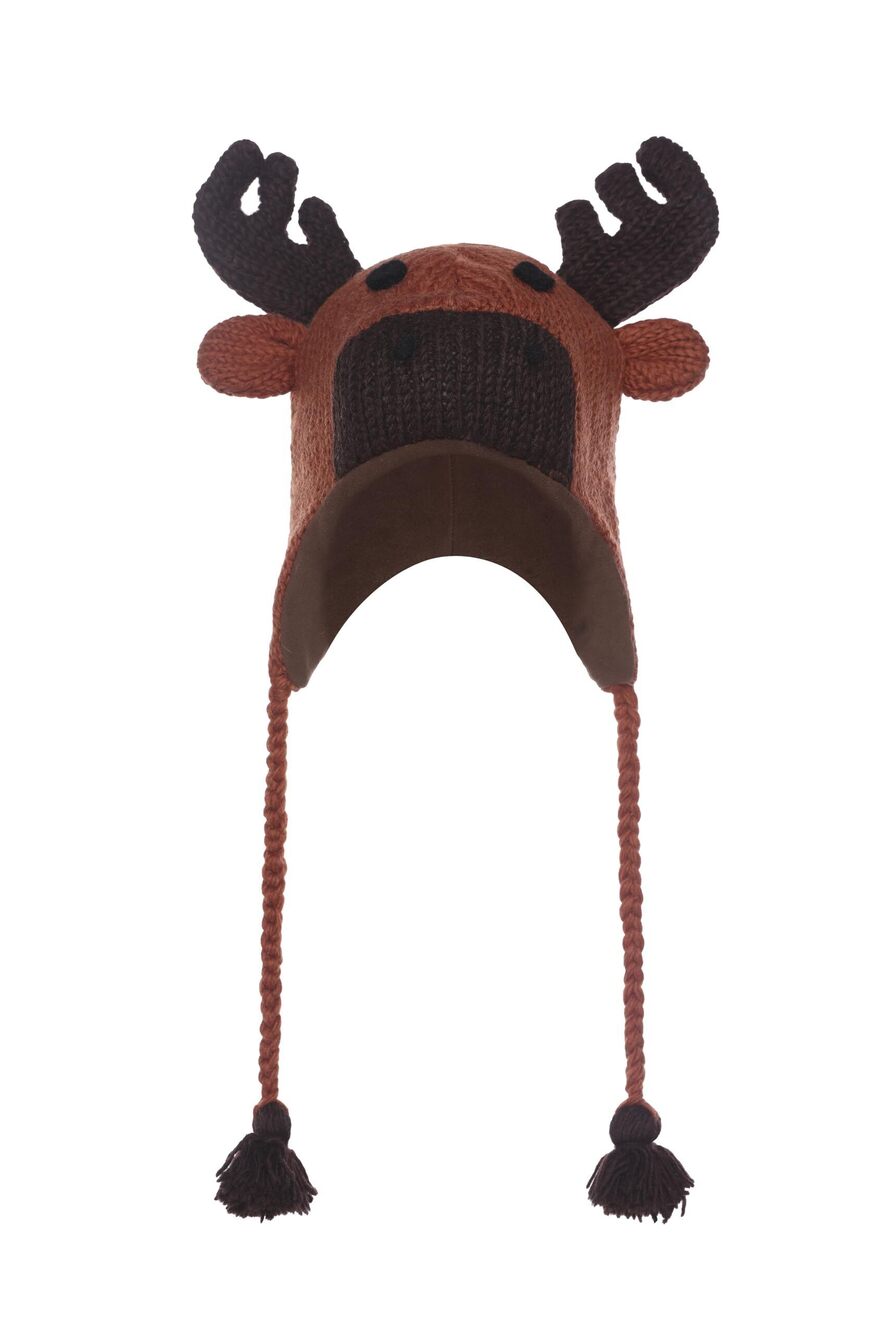 7299 Woolen Fleece Lined Knitted Winter Animal Ear Flap Beanie Hat